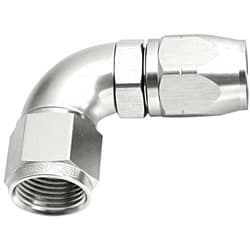 ALLOY 90 DEG HOSE END -20AN SILVER CUTTER STYLE FULL FLOW