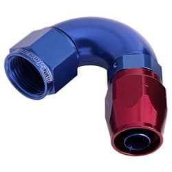 ALLOY 120 DEG HOSE END -4AN BLUE CUTTER STYLE FULL FLOW