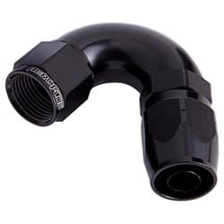 ALLOY 120 DEG HOSE END -10AN BLACK CUTTER STYLE FULL FLOW