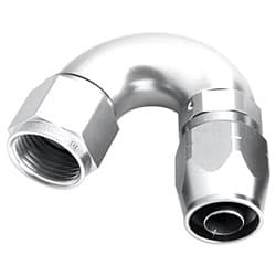 ALLOY 150 DEG HOSE END -6AN SILVER CUTTER STYLE FULL FLOW