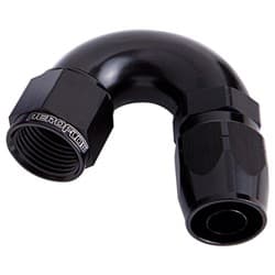 ALLOY 150 DEG HOSE END -8AN BLACK CUTTER STYLE FULL FLOW