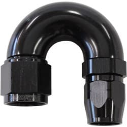 STEPPED 180 DEG HOSEEND -6 HOSTO -8AN REDUCER HOSE END BLACK