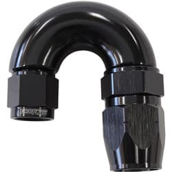 STEPPED 180 DEG HOSEEND -8 HOSTO -6AN REDUCER HOSE END BLACK