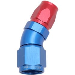 ALLOY 30 DEG HOSE END -6 HOSE TO -8AN REDUCER HOSE END BLUE