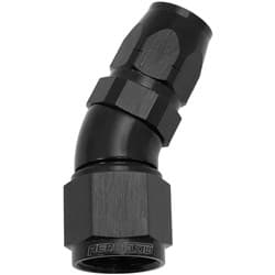 ALLOY 30 DEG HOSE END -6 HOSE TO -8AN REDUCER HOSE END BLACK