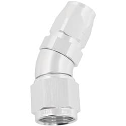 ALLOY 30 DEG HOSE END -6 HOSE TO -8AN REDUCER HOSE END SILVE