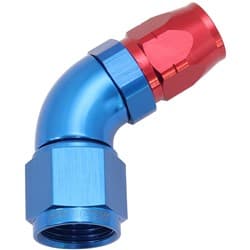 ALLOY 60 DEG HOSE END -6 HOSE TO -8 REDUCER HOSE END BLUE