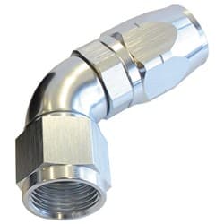 ALLOY 60 DEG HOSE END -6AN SILVER CUTTER STYLE FUL FLOW
