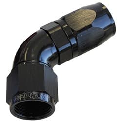 ALLOY 60 DEG HOSE END -8AN BLACK CUTTER STYLE FULL SWIVEL