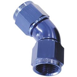 -4AN 45 DEG SWIVEL COUPLER BLUE BILLET FULL FLOW 1 PIECE