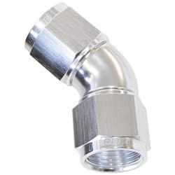 -16AN 45 DEG SWIVEL COUPLER SILVER BILLET FULL FLOW 1 PIEC