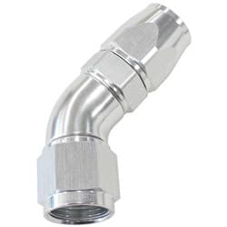 45 DEG -4AN FULL FLOW TEFLON HOSE END SILVER 1 PIECE FULLFL