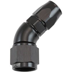 STEPPED 45 DEGREE END -8 HOSE TO -10AN REDUCER HOSE END BLACTEFLON AF 572-08-10DBLK
