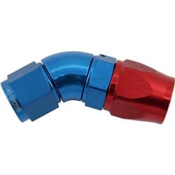 STEPPED 45 DEGREE END -10 HOSETO -8AN EXPANDER HOSE END BLUETEFLON AF 572-10-08D