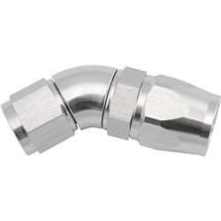 STEPPED 45 DEGREE END -10 HOSETO -8AN EXPANDER HOSE END SILVTEFLON AF 572-10-08DS