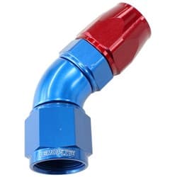 45 DEG -16AN FULL FLOW TEFLON HOSE END BLUE 1 PIECE FULLFLOW