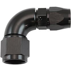 STEPPED 90 DEGREE END -6 HOSE TO -8AN REDUCER HOSE END BLACKTEFLON AF 573-06-08DBLK
