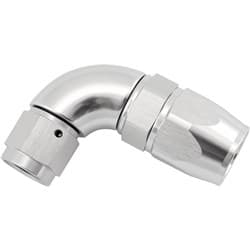 STEPPED 90 DEGREE END -8 HOSE TO -6AN EXPANDER HOSE END SILVTEFLON AF 573-08-06DS