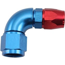 STEPPED 90 DEGREE END -8 HOSE TO -10AN REDUCER HOSE END BLUETEFLON AF 573-08-10D