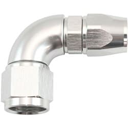 STEPPED 90 DEGREE END -8 HOSE TO -10AN REDUCER HOSE END SILVTEFLON AF 573-08-10DS