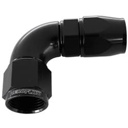90 DEG -8AN FULL FLOW TEFLON HOSE END BLACK 1 PIECE 25pk