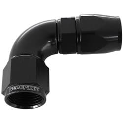 90 DEG -16AN FULL FLOW TEFLON HOSE END BLACK 1 PIECE FULLFLO