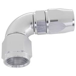 90 DEG -20AN FULL FLOW TEFLON HOSE END SILVER 1 PIECE FULLFL