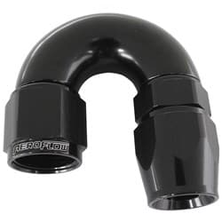 180 DEG -10AN FULL FLOW TEFLONHOSE END BLACK 1 PIECE FULLFLO