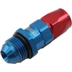 MALE -8AN to -6AN TEFLON HOSE END STRAIGHT MALE ORB BLUE