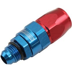 MALE -6AN to -8AN TEFLON HOSE END STRAIGHT MALE ORB BLUE