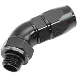 MALE END -6ORB to -8AN TEFLON FULL FLOW BILLET 45 DEG BLACK