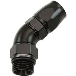 MALE END -10ORB to 10AN TEFLONFULL FLOW BILLET 45 DEG BLACK