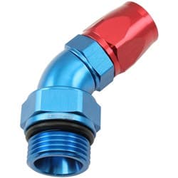 MALE END -12ORB to 10AN TEFLONFULL FLOW BILLET 45 DEG BLUE
