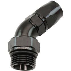 MALE END -12ORB to 10AN TEFLONFULL FLOW BILLET 45 DEG BLACK