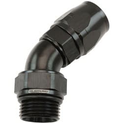 MALE END -12ORB to 12AN TEFLONFULL FLOW BILLET 45 DEG BLACK
