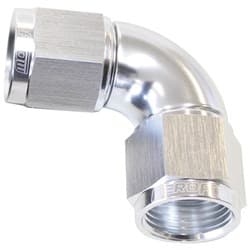 -6AN 90 DEG SWIVEL COUPLER SILVER BILLET FULL FLOW 1 PIEC