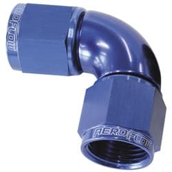 -8AN 90 DEG SWIVEL COUPLER BLUE BILLET FULL FLOW 1 PIECE