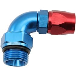MALE END -12ORB to 10AN TEFLONFULL FLOW BILLET 90 DEG BLUE