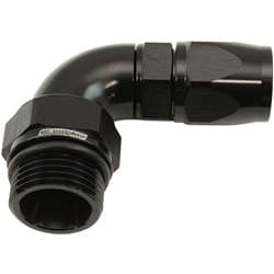 MALE END -12ORB to 10AN TEFLONFULL FLOW BILLET 90 DEG BLACK