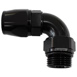 MALE END -12ORB to 12AN TEFLONFULL FLOW BILLET 90 DEG BLACK