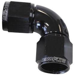 -12AN 90 DEG SWIVEL COUPLER BLACK BILLET FULL FLOW 1 PIECE