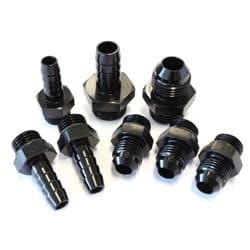 AEROFLOW SURGE TANK FITTINGS BLACK REPL KIT BARB & AN FITT