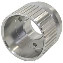 Chev long Crank Gilmer pulley anodised silver SBC/BBC