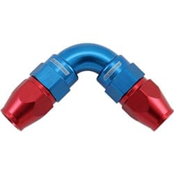 90 DEG -4AN TO -4AN TEFLON FULL FLOW DOUBLE HOSE ENDS BLUE PTFE - AF 593-04-04D