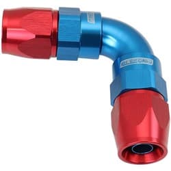 90 DEG -6AN TO -6AN TEFLON FULL FLOW DOUBLE HOSE ENDS BLUE PTFE - AF 593-06-06D