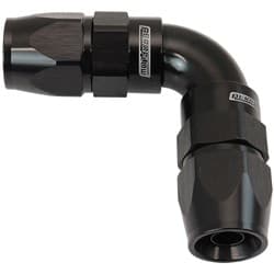 90 DEG -6AN TO -6AN TEFLON FULL FLOW DOUBLE HOSE ENDS BLACK PTFE - AF 593-06-06DBLK