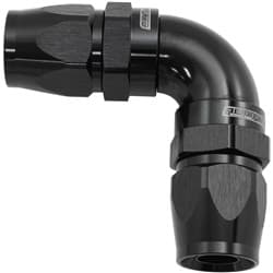 90 DEG -20AN TO -20AN TEFLON FULL FLOW DOUBLE HOSE ENDS BLACK PTFE - AF 593-20-20DBLK