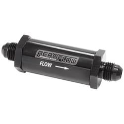 -6AN TURBO INLINE OIL FILTER BLACK 30 MICRON WASHABLE