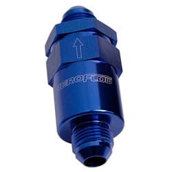 BILLET FUEL FILTER -6AN BLUE 30 MICRON BRONZE FILTER