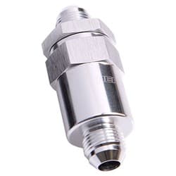 BILLET FUEL FILTER -6AN SILVER 30 MICRON BRONZE FILTER